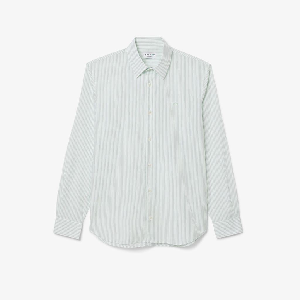 Áo Sơ Mi Lacoste Nam Dáng Suông Chất Liệu Poplin Hoạ Tiết Sọc