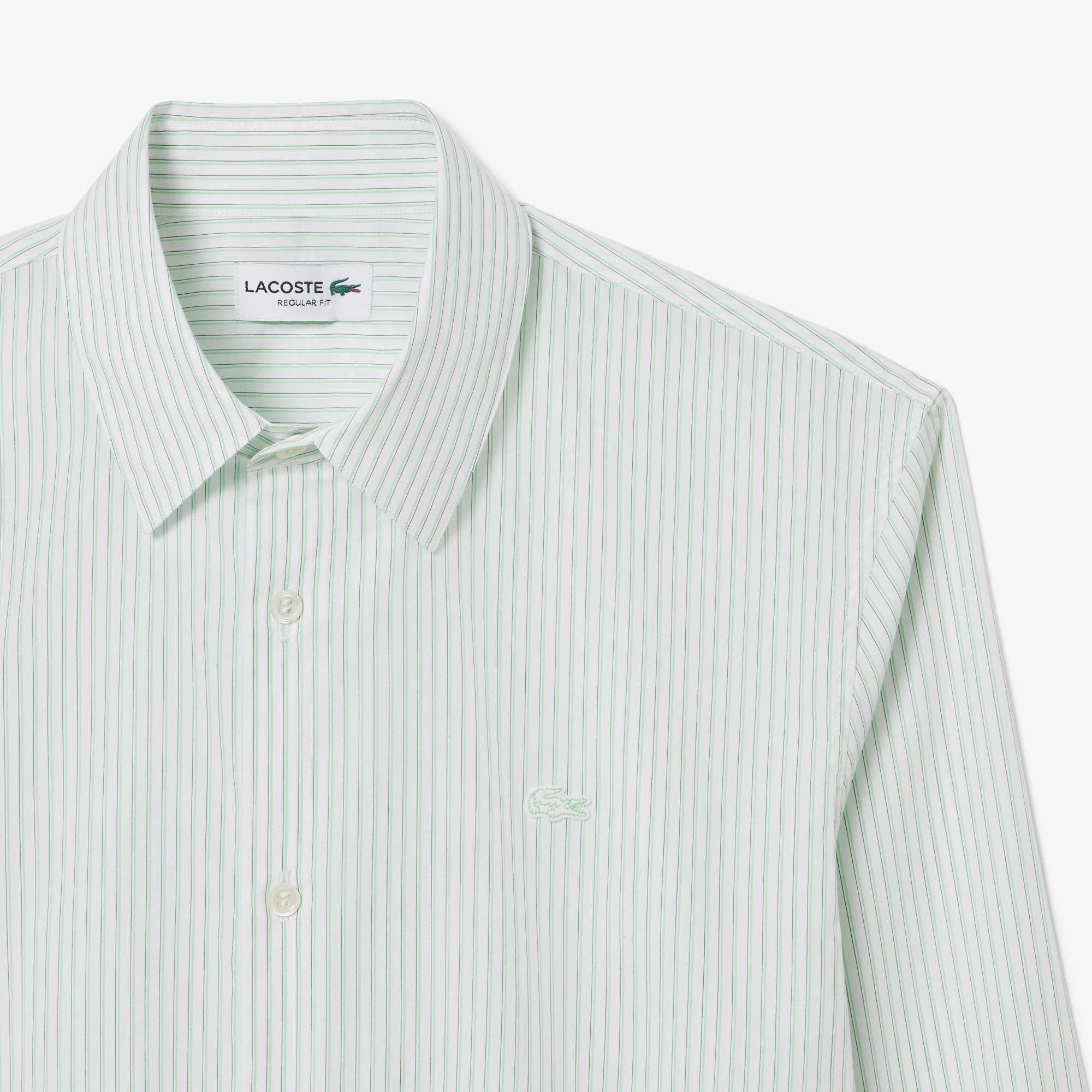 Áo Sơ Mi Lacoste Nam Dáng Suông Chất Liệu Poplin Hoạ Tiết Sọc