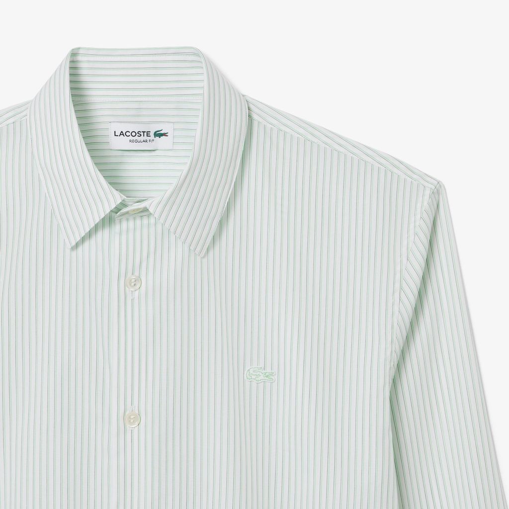 Áo Sơ Mi Lacoste Nam Dáng Suông Chất Liệu Poplin Hoạ Tiết Sọc