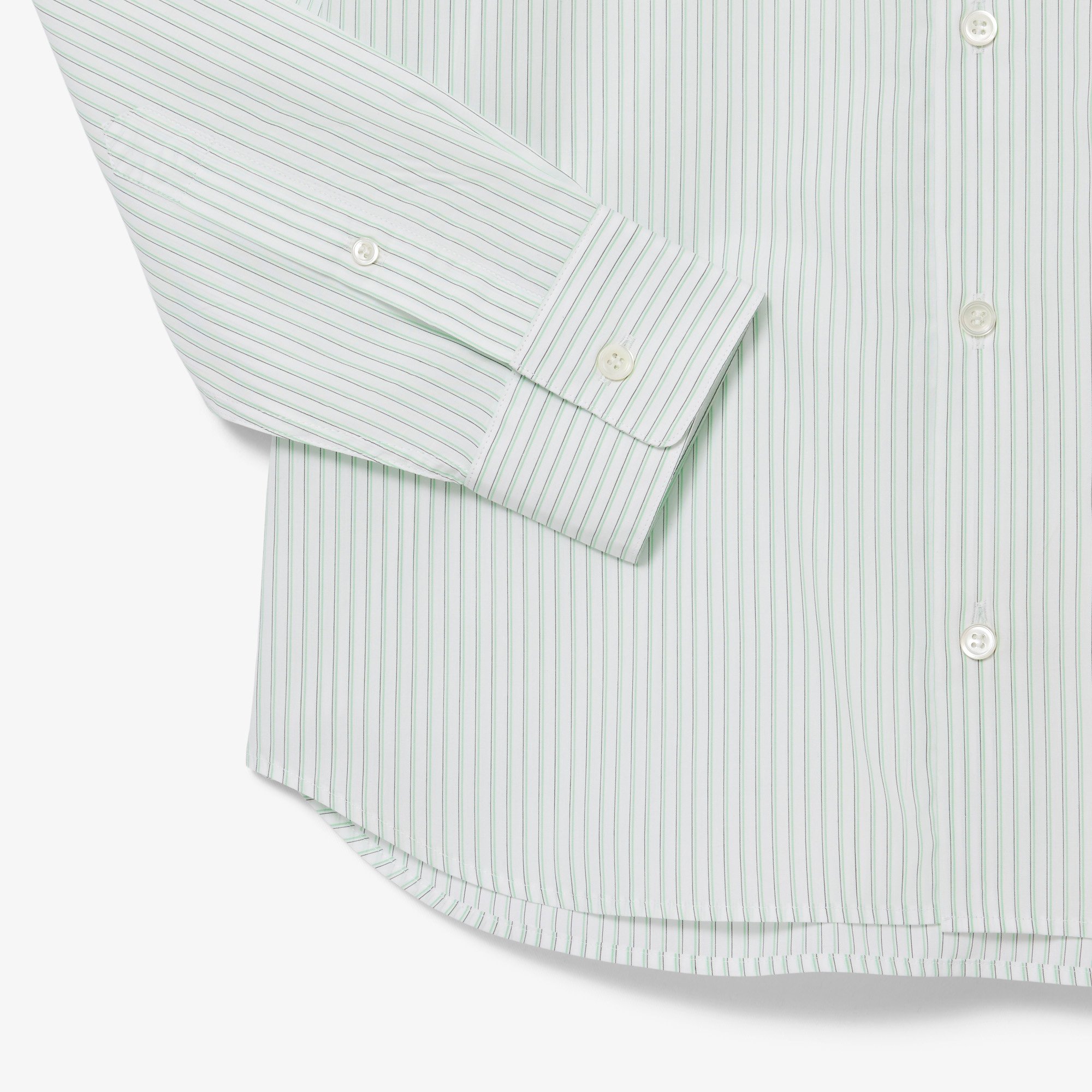 Áo Sơ Mi Lacoste Nam Dáng Suông Chất Liệu Poplin Hoạ Tiết Sọc