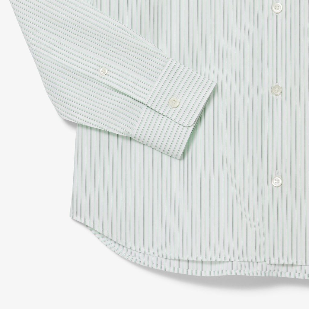 Áo Sơ Mi Lacoste Nam Dáng Suông Chất Liệu Poplin Hoạ Tiết Sọc