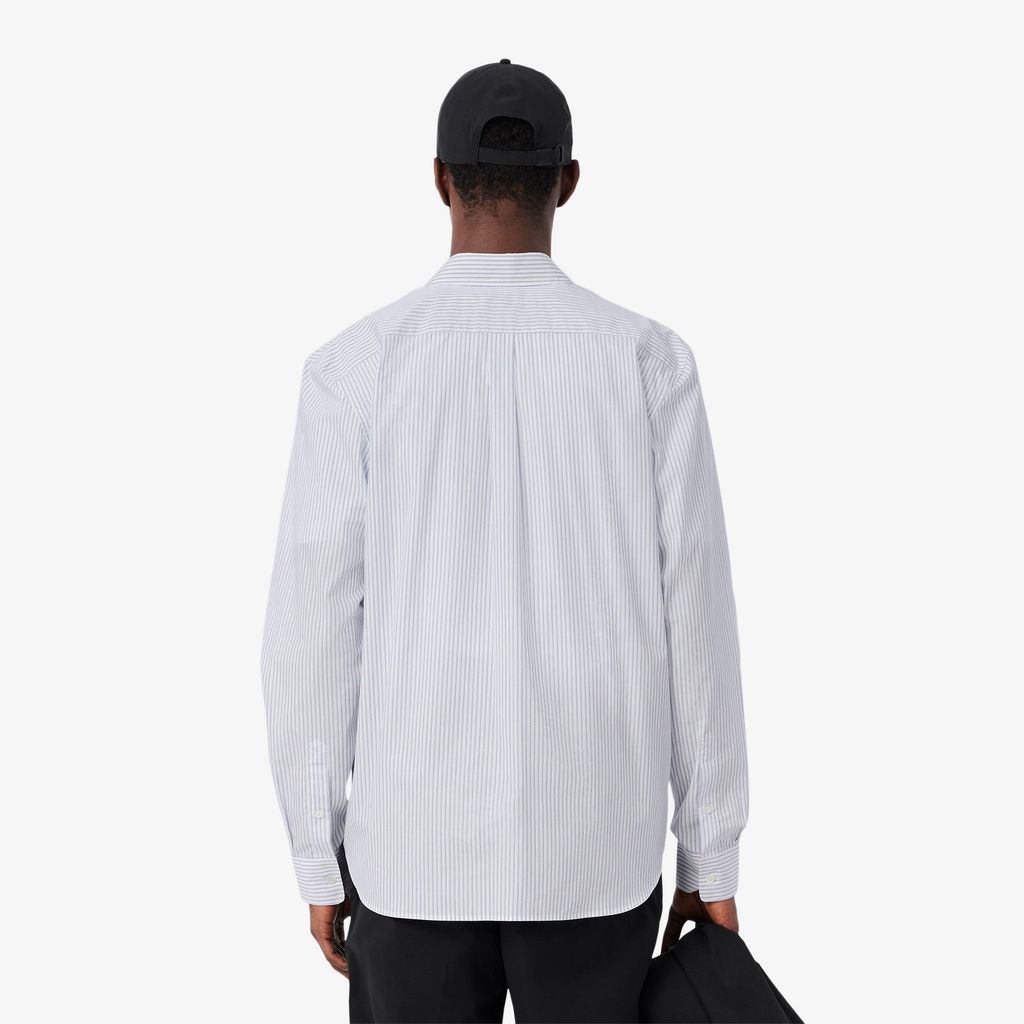 Áo Sơ Mi Lacoste Nam Dáng Suông Chất Liệu Poplin Hoạ Tiết Sọc