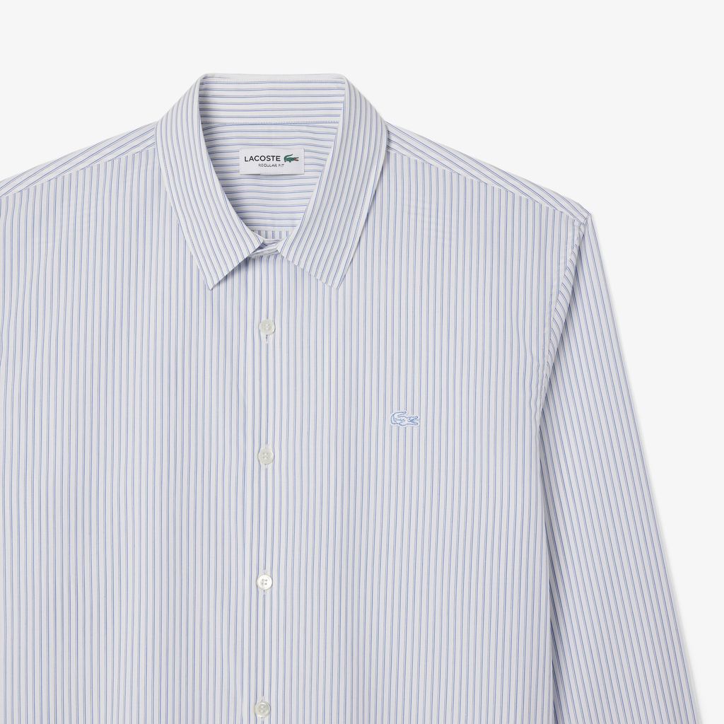 Áo Sơ Mi Lacoste Nam Dáng Suông Chất Liệu Poplin Hoạ Tiết Sọc