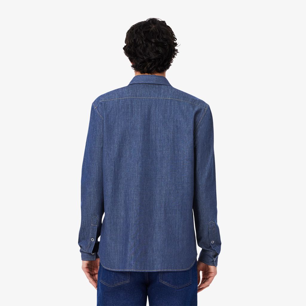 Áo Sơ Mi Lacoste Nam Dáng Suông Chất Liệu Denim Nhẹ