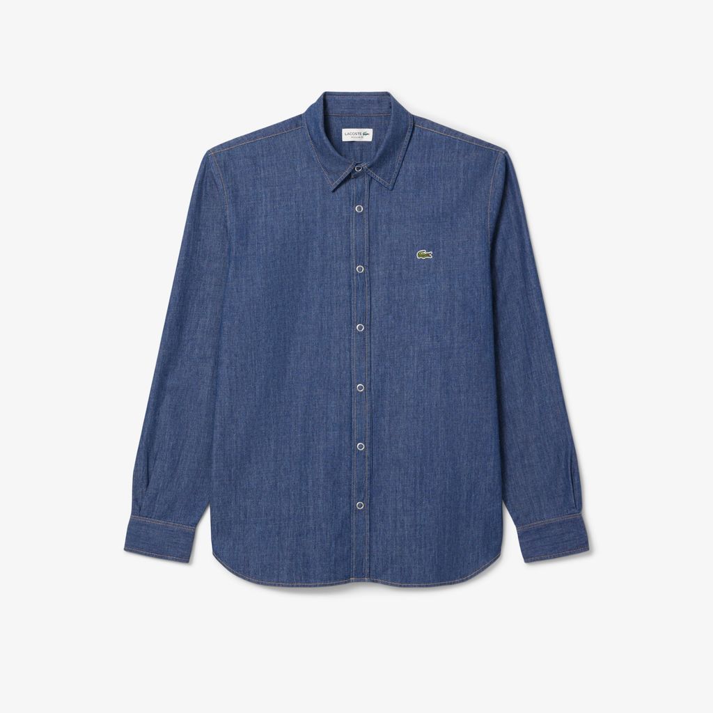 Áo Sơ Mi Lacoste Nam Dáng Suông Chất Liệu Denim Nhẹ
