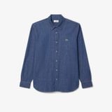 Áo Sơ Mi Lacoste Nam Dáng Suông Chất Liệu Denim Nhẹ