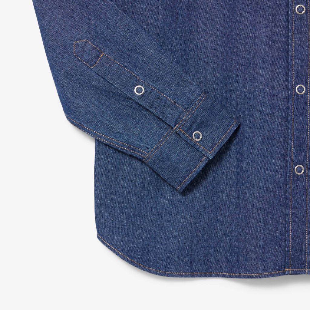 Áo Sơ Mi Lacoste Nam Dáng Suông Chất Liệu Denim Nhẹ