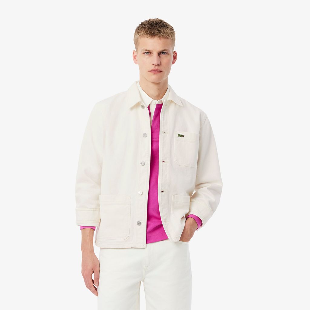 Áo Khoác Lacoste Nam Dáng Rộng Chất Liệu Cotton Denim