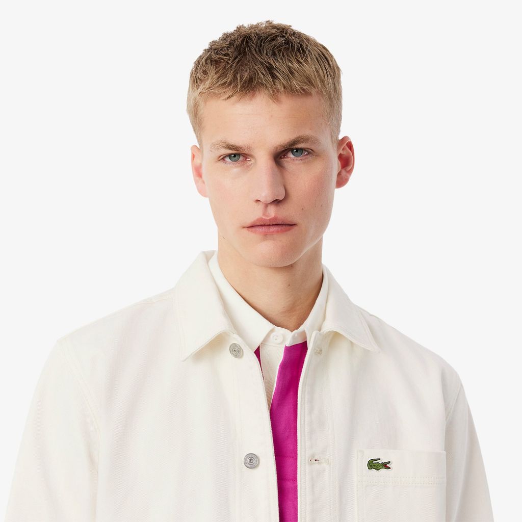 Áo Khoác Lacoste Nam Dáng Rộng Chất Liệu Cotton Denim