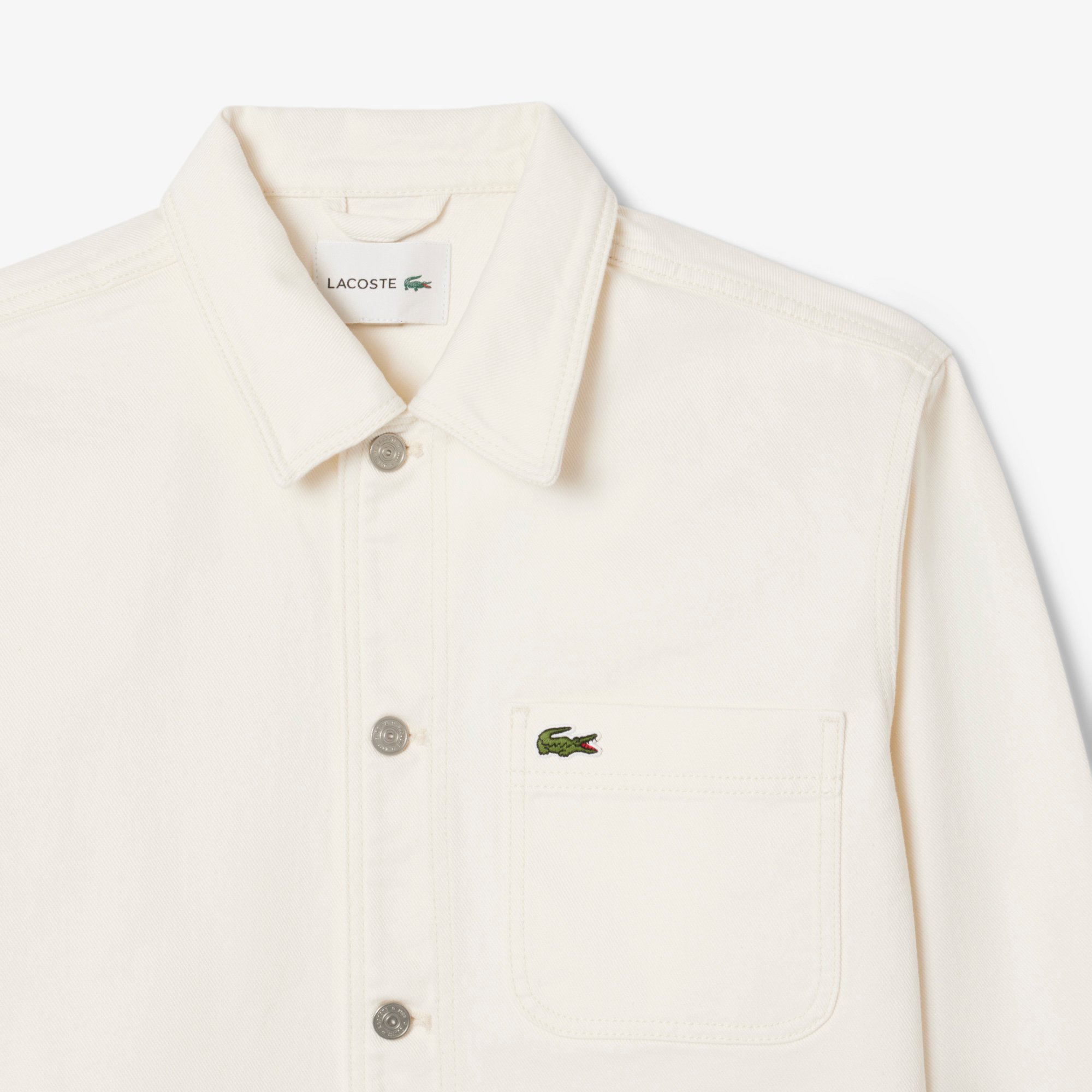 Áo Khoác Lacoste Nam Dáng Rộng Chất Liệu Cotton Denim