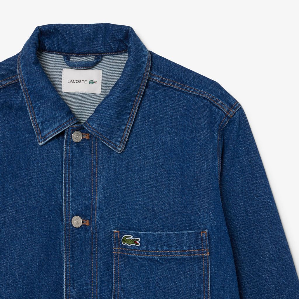 Áo Khoác Lacoste Nam Dáng Rộng Chất Liệu Cotton Denim