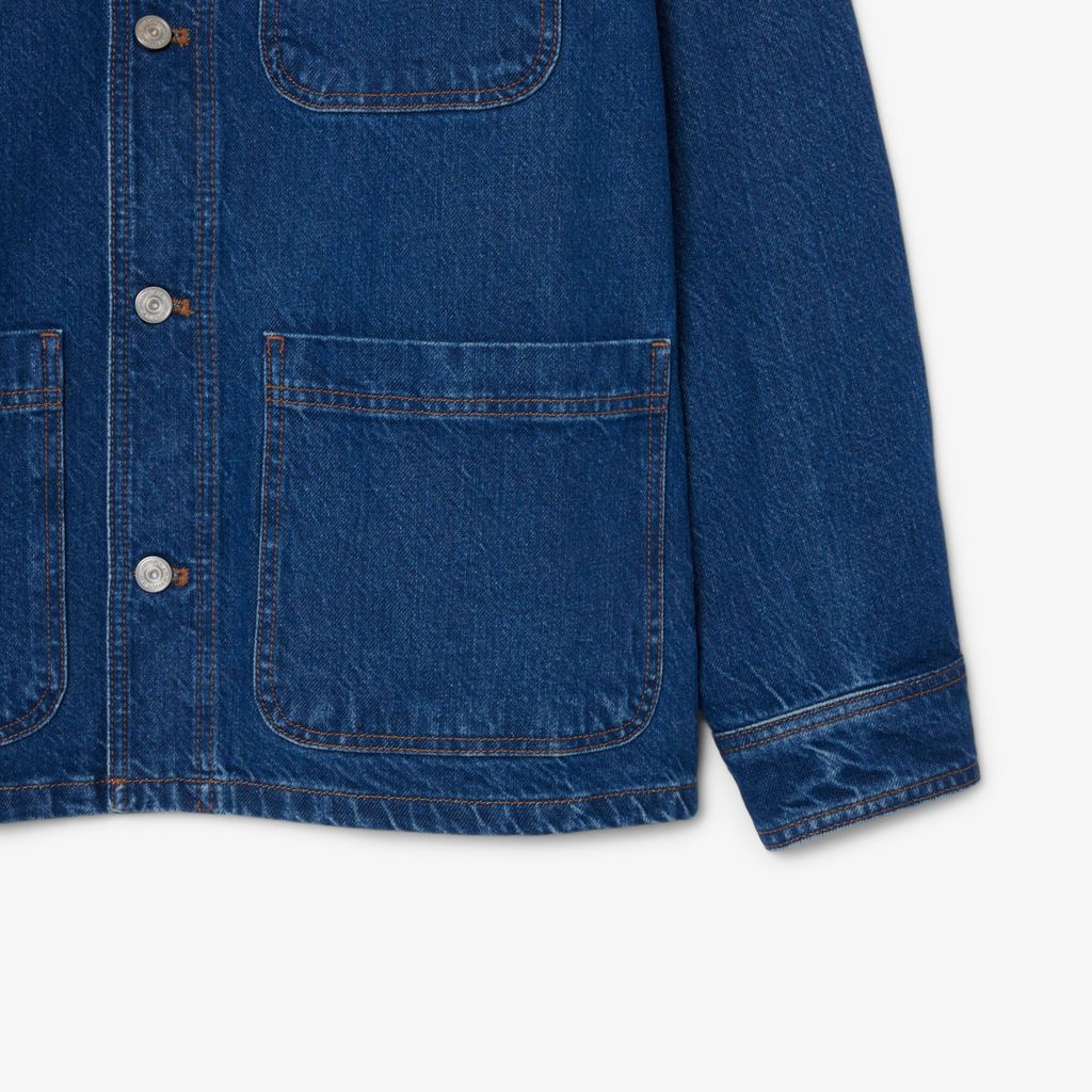 Áo Khoác Lacoste Nam Dáng Rộng Chất Liệu Cotton Denim