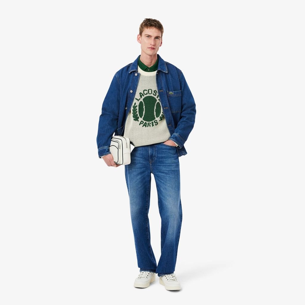 Áo Khoác Lacoste Nam Dáng Rộng Chất Liệu Cotton Denim