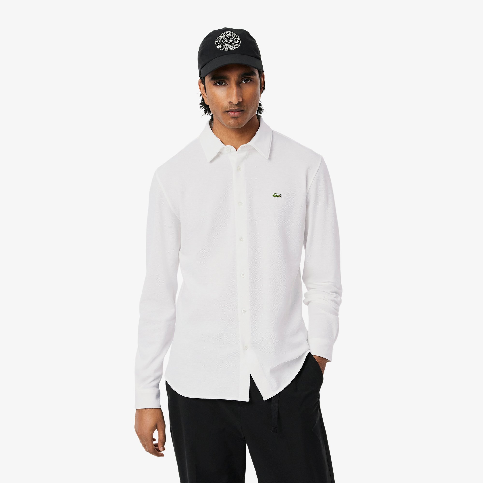 Áo Sơ Mi Lacoste Nam Ôm Dáng Chất Liệu Petit Piqué