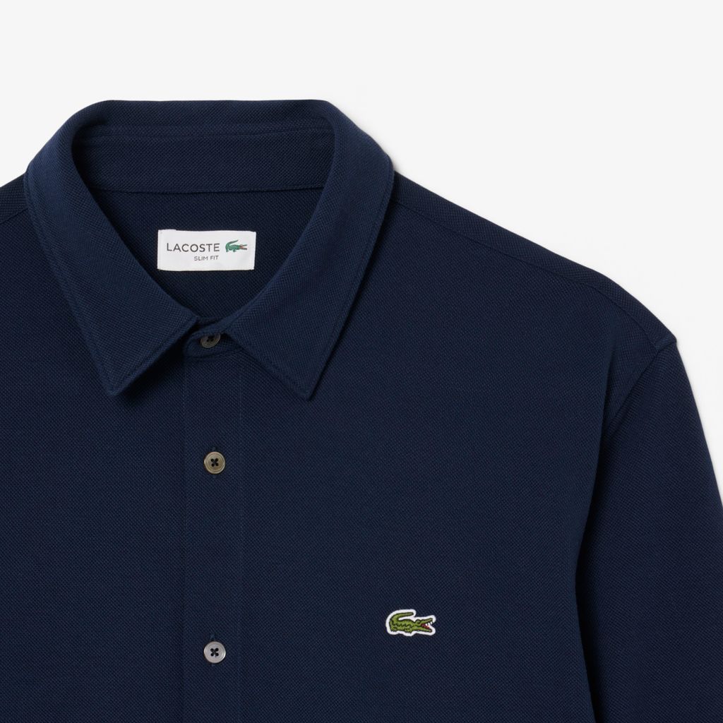 Áo Sơ Mi Lacoste Nam Ôm Dáng Chất Liệu Petit Piqué