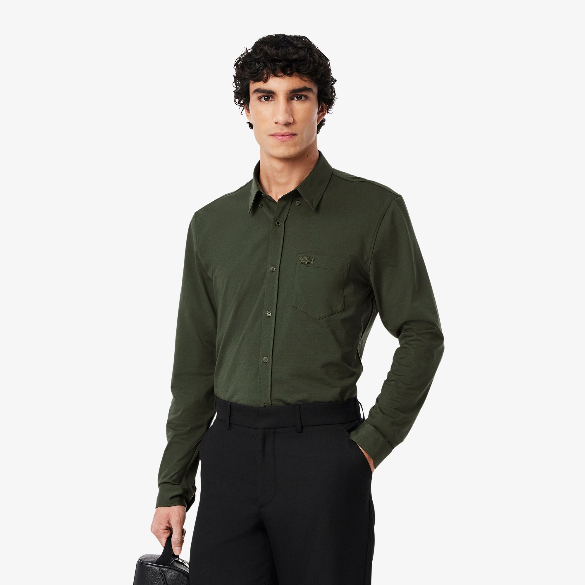 Áo Sơ Mi Lacoste Nam Dáng Suông Chất Liệu Cotton