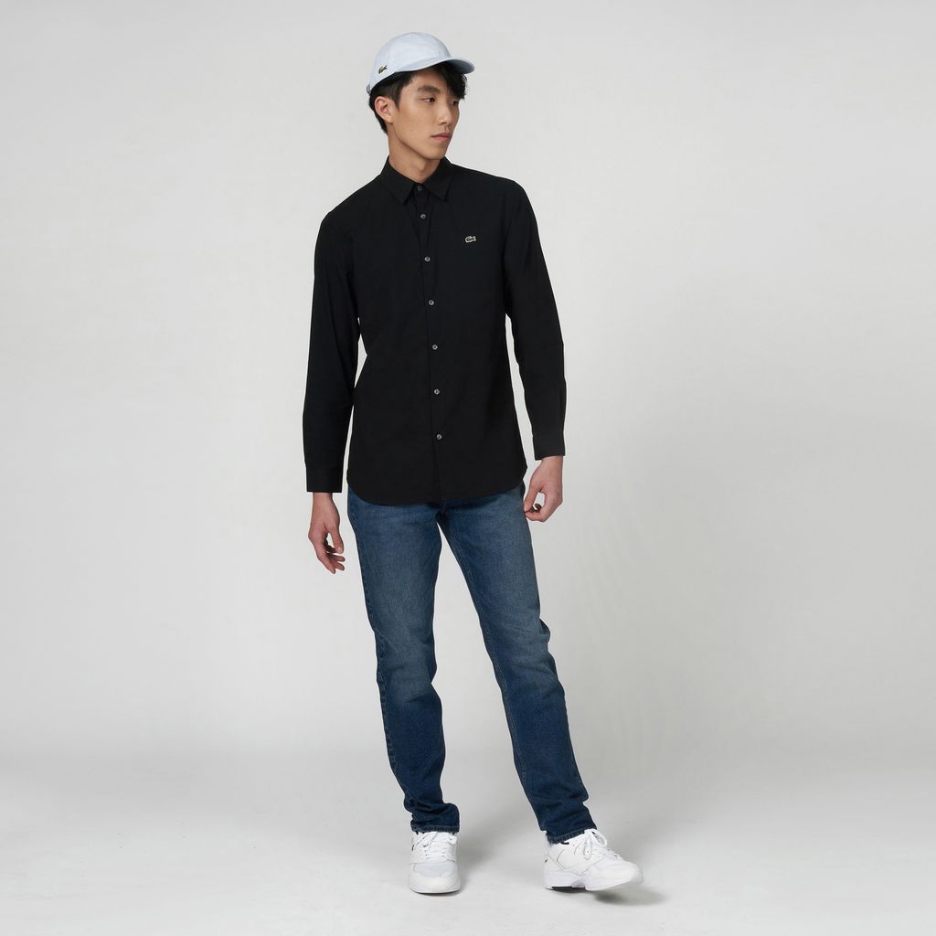 Áo Sơ Mi Lacoste Nam Ôm Dáng Chất Liệu Poplin Co Giãn