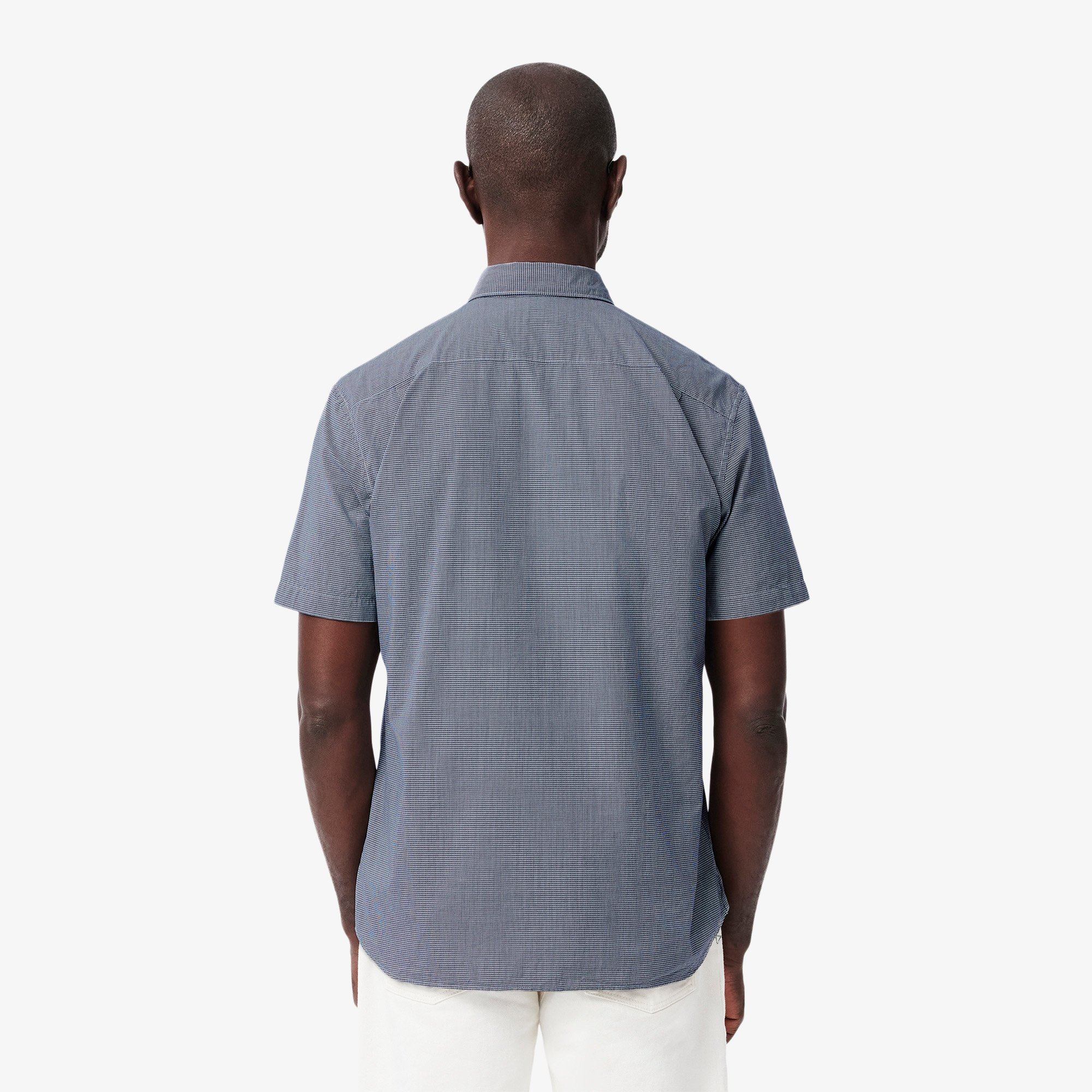 Áo Sơ Mi Lacoste Nam Gingham Dáng Suông Tay Ngắn