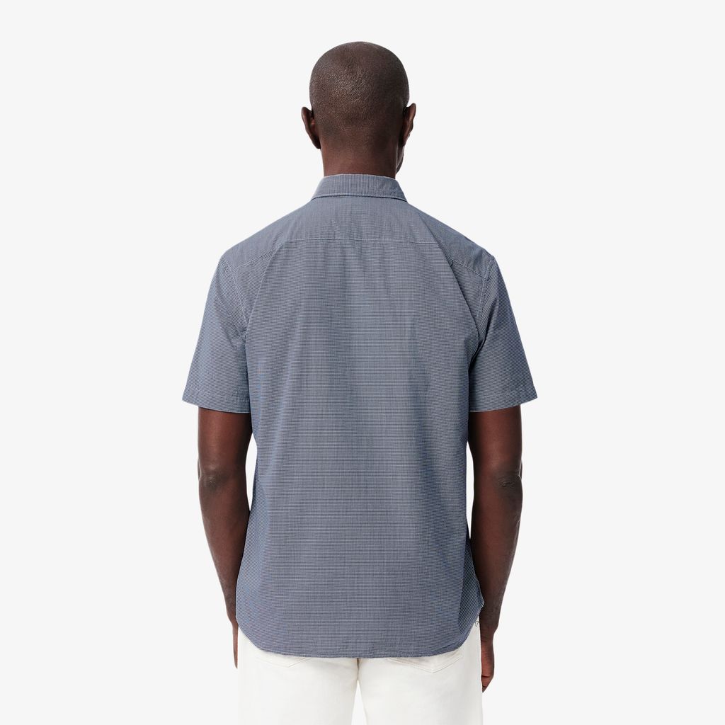 Áo Sơ Mi Lacoste Nam Gingham Dáng Suông Tay Ngắn