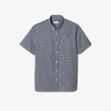 Áo Sơ Mi Lacoste Nam Gingham Dáng Suông Tay Ngắn