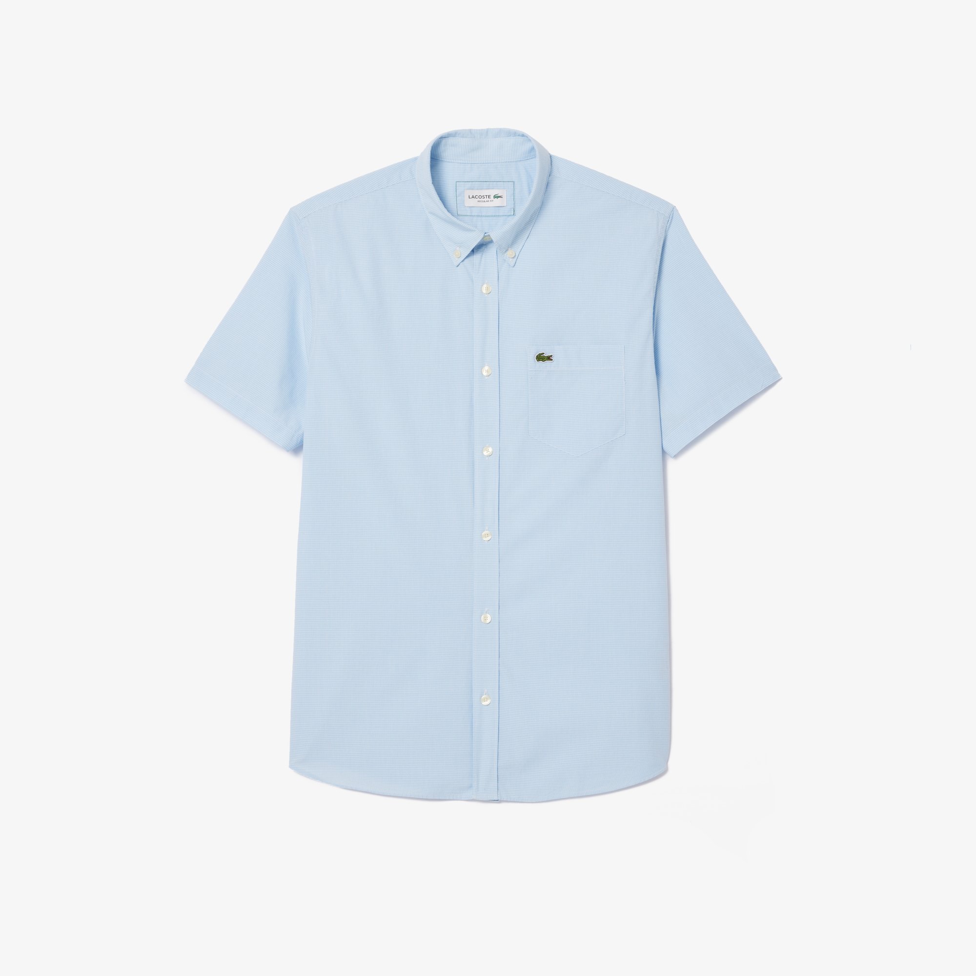 Áo Sơ Mi Lacoste Nam Gingham Dáng Suông Tay Ngắn