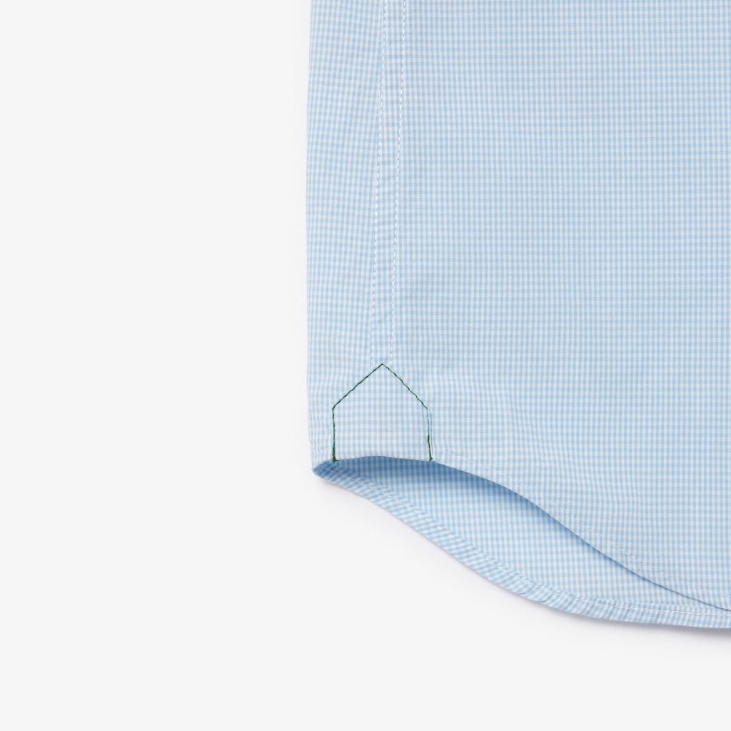 Áo Sơ Mi Lacoste Nam Gingham Dáng Suông Tay Ngắn