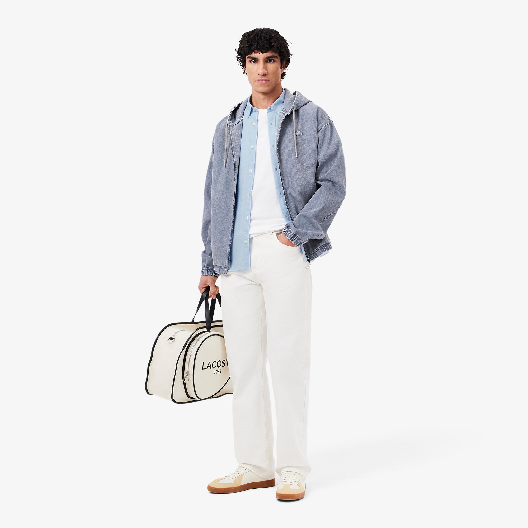Áo Sơ Mi Lacoste Nam Gingham Dáng Suông Tay Ngắn