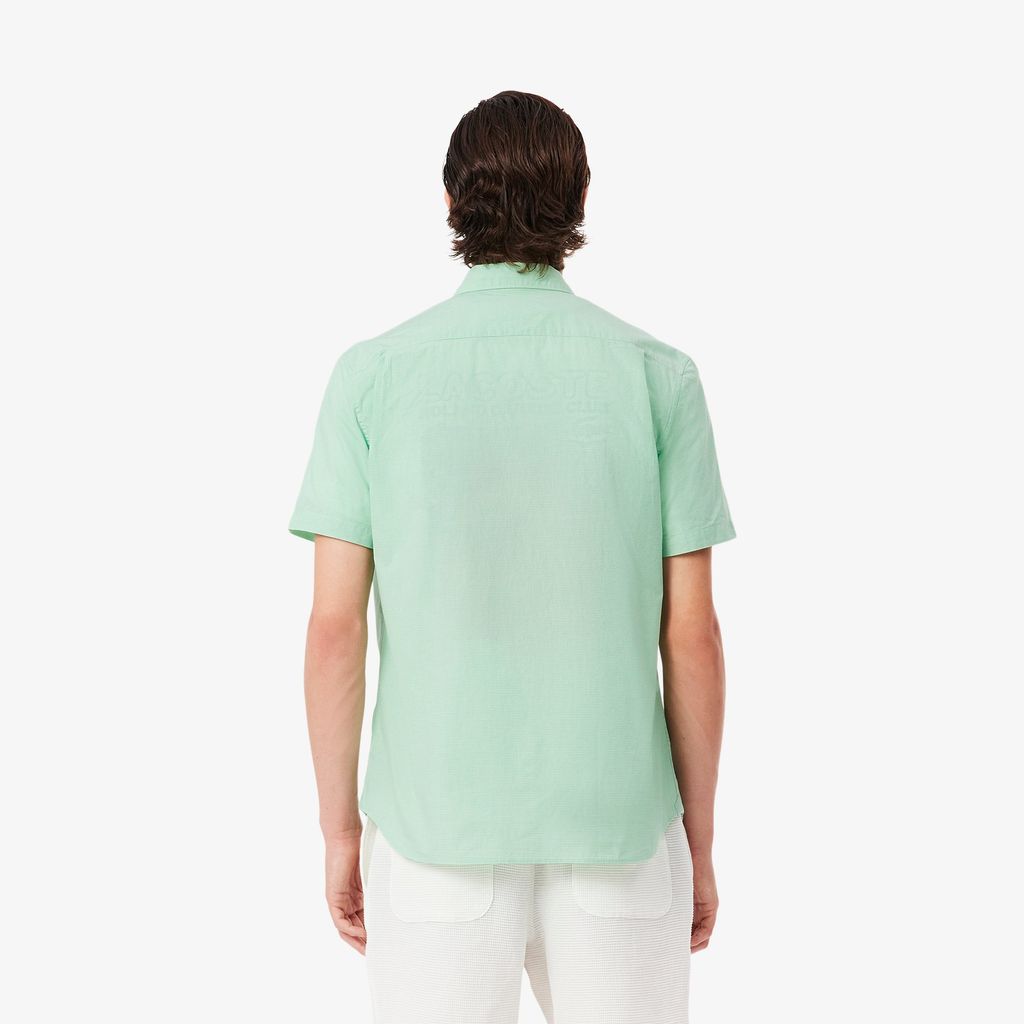 Áo Sơ Mi Lacoste Nam Gingham Dáng Suông Tay Ngắn