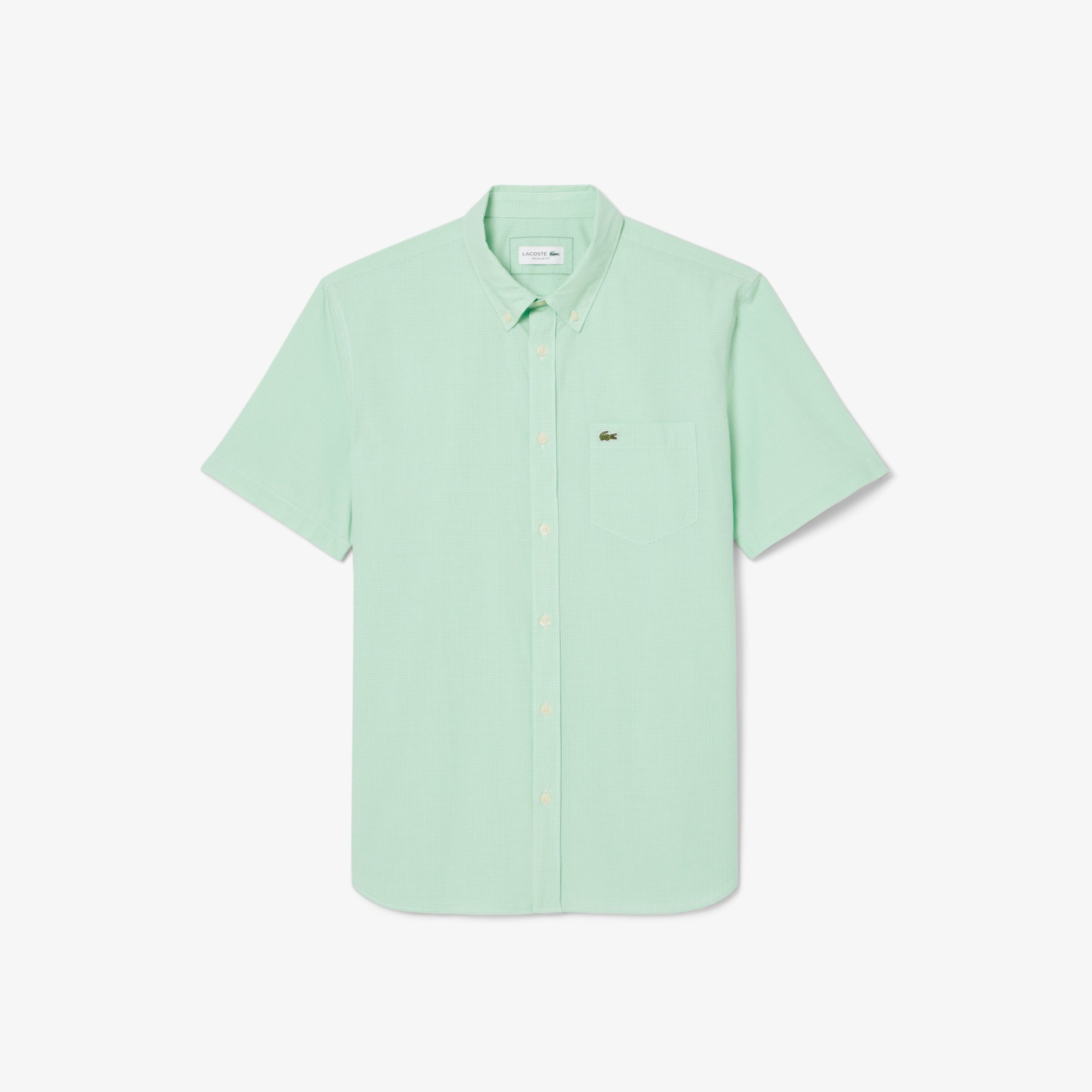 Áo Sơ Mi Lacoste Nam Gingham Dáng Suông Tay Ngắn