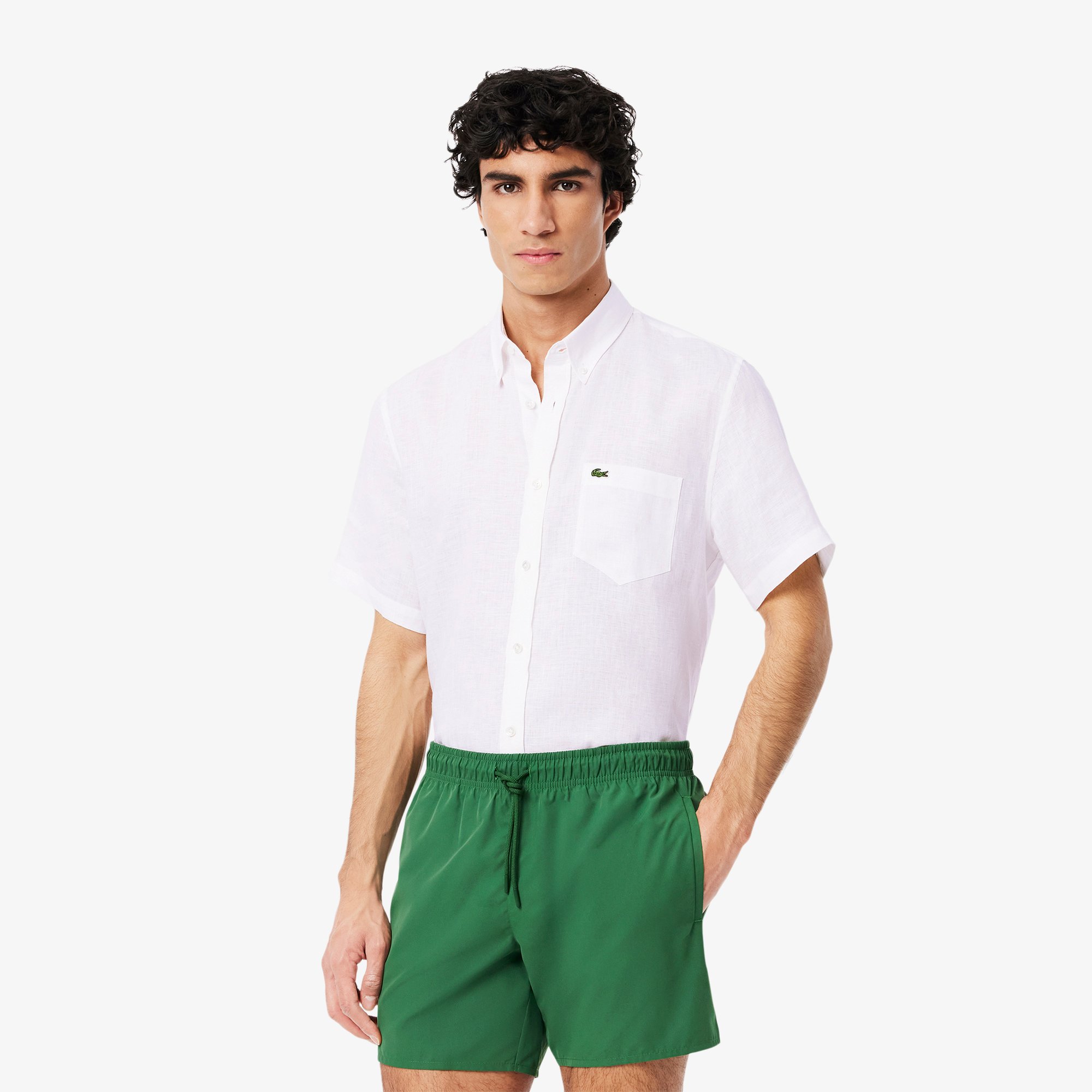Áo Sơ Mi Lacoste Nam Tay Ngắn Chất Liệu Linen