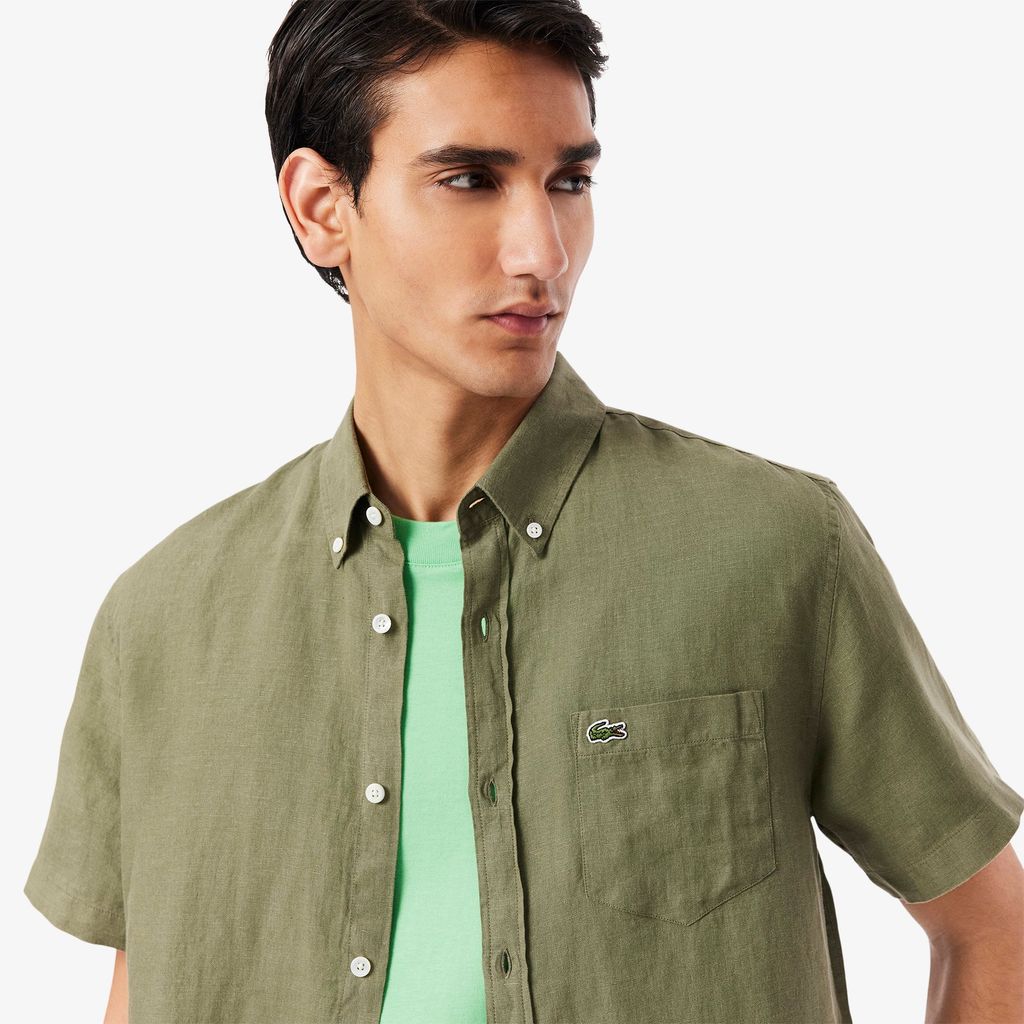 Áo Sơ Mi Lacoste Nam Tay Ngắn Chất Liệu Linen