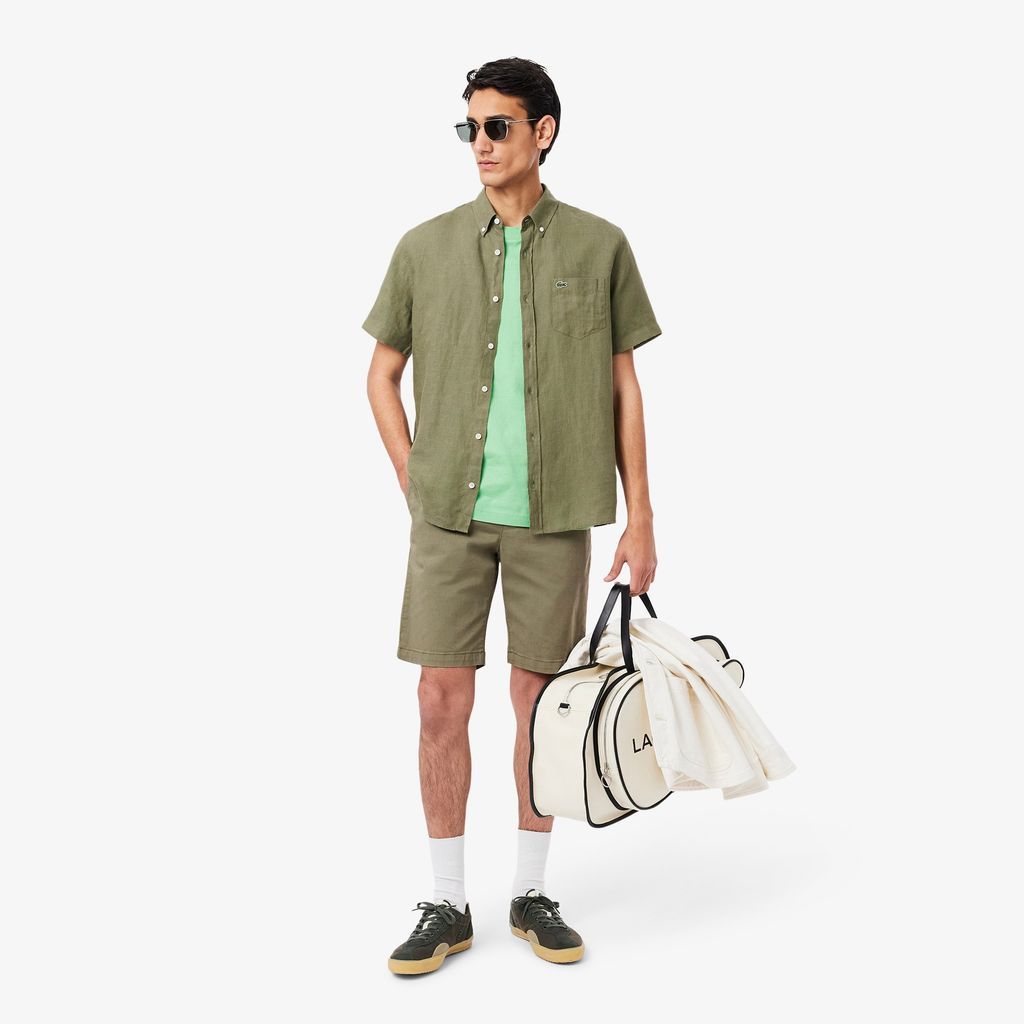 Áo Sơ Mi Lacoste Nam Tay Ngắn Chất Liệu Linen