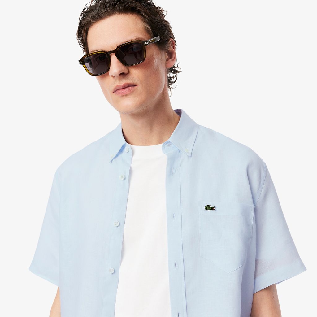 Áo Sơ Mi Lacoste Nam Tay Ngắn Chất Liệu Linen