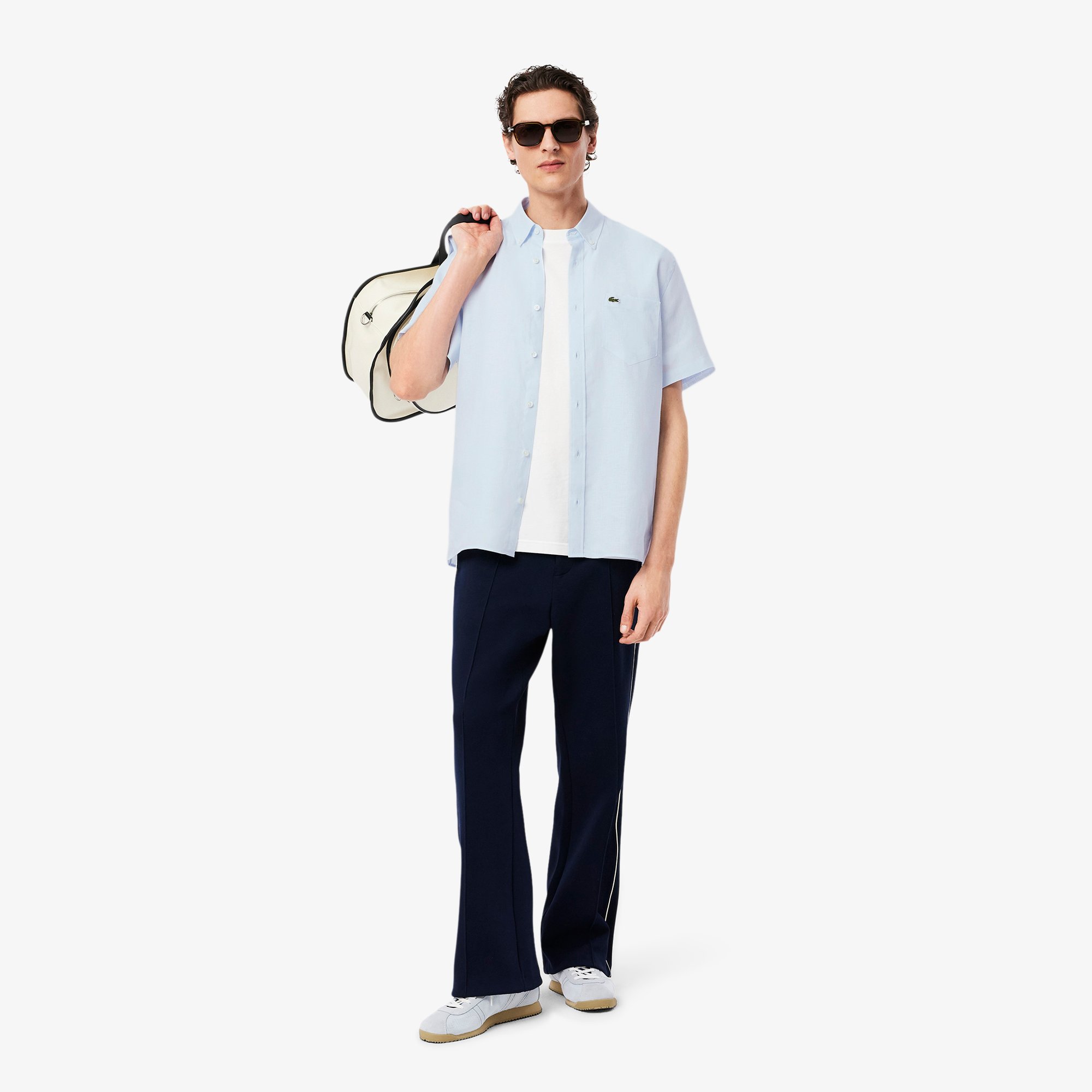 Áo Sơ Mi Lacoste Nam Tay Ngắn Chất Liệu Linen