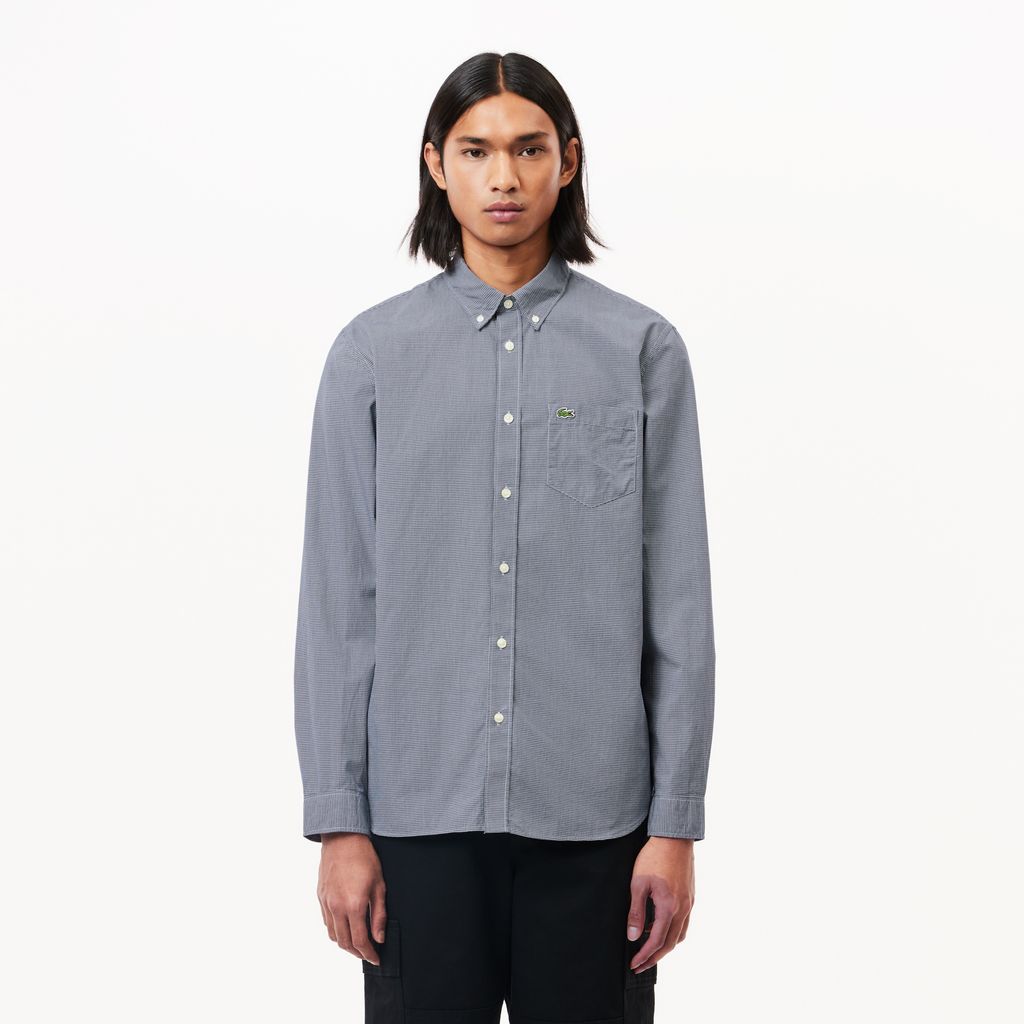 Áo Sơ Mi Lacoste Nam Gingham Dáng Suông Chất Liệu Poplin