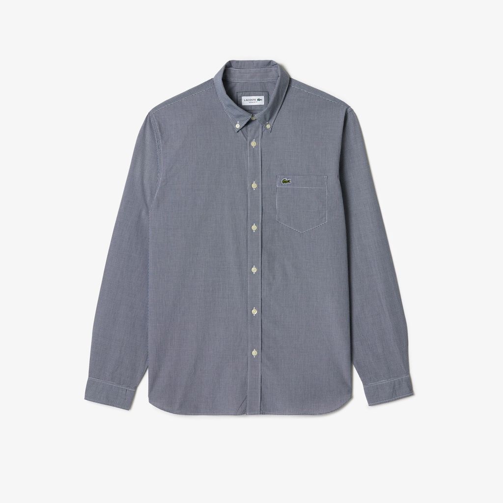 Áo Sơ Mi Lacoste Nam Gingham Dáng Suông Chất Liệu Poplin