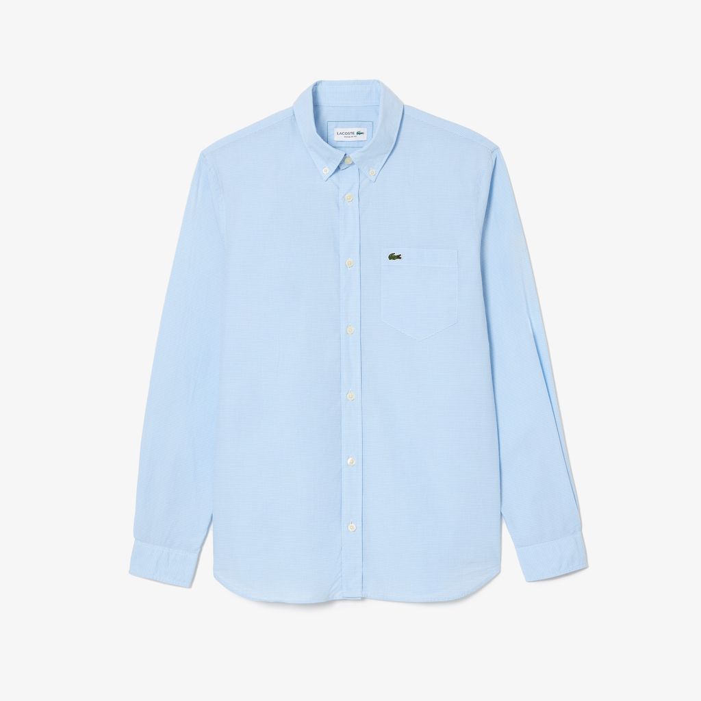 Áo Sơ Mi Lacoste Nam Gingham Dáng Suông Chất Liệu Poplin