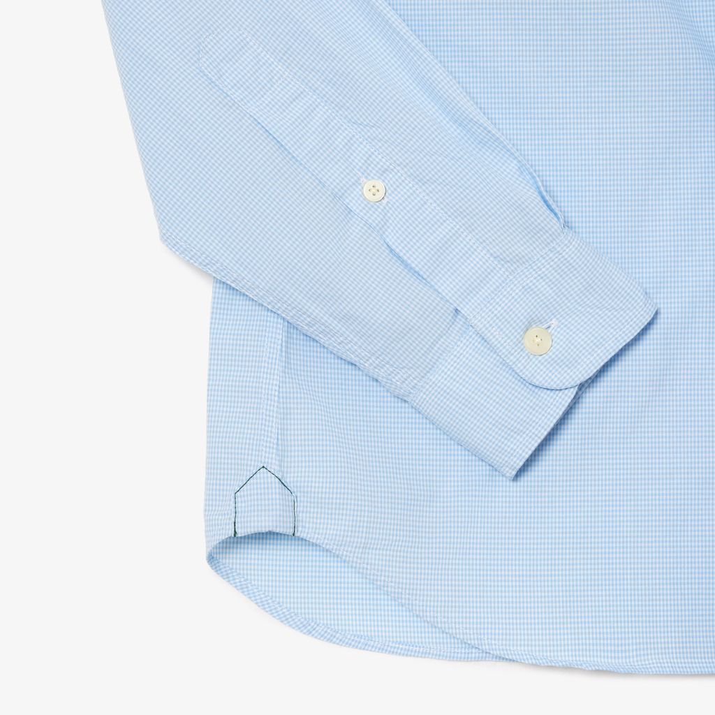 Áo Sơ Mi Lacoste Nam Gingham Dáng Suông Chất Liệu Poplin