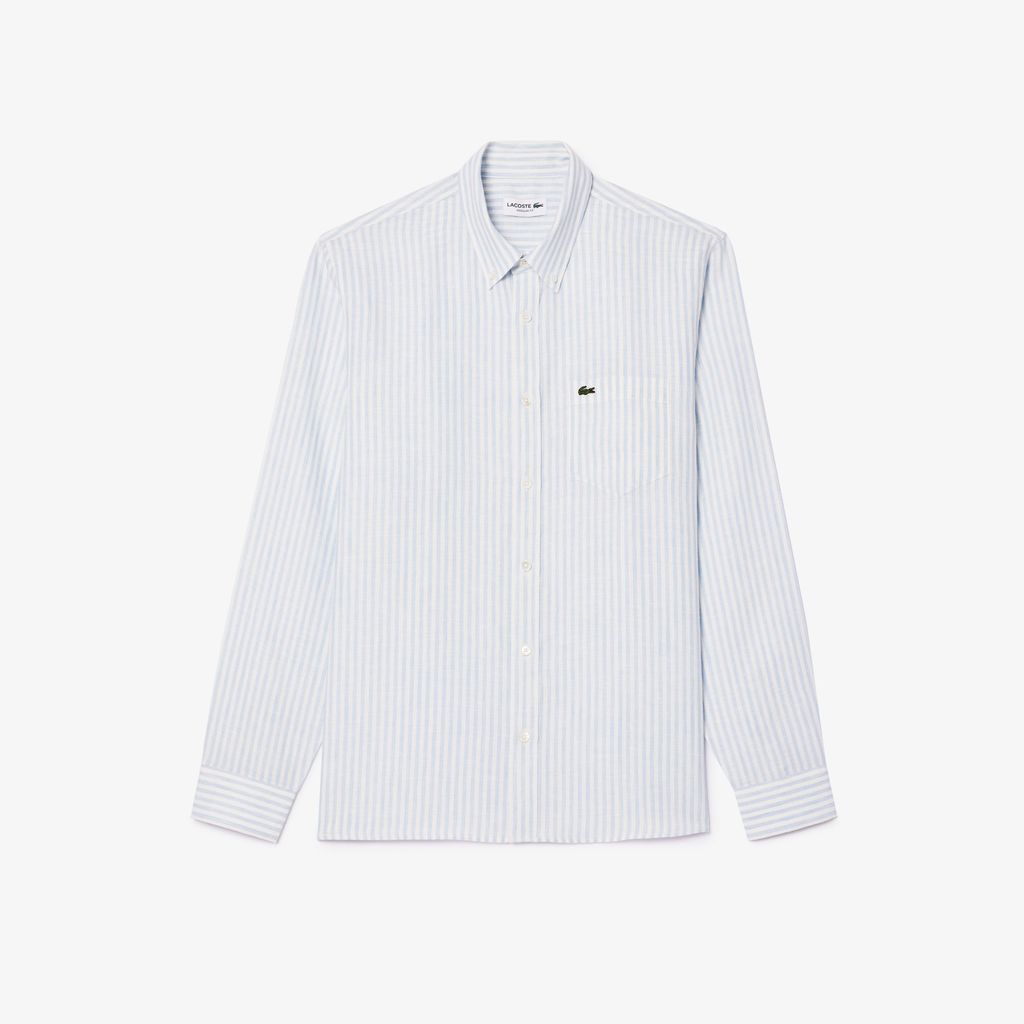 Áo Sơ Mi Lacoste Nam Dáng Suông Chất Liệu Linen Hoạ Tiết Sọc