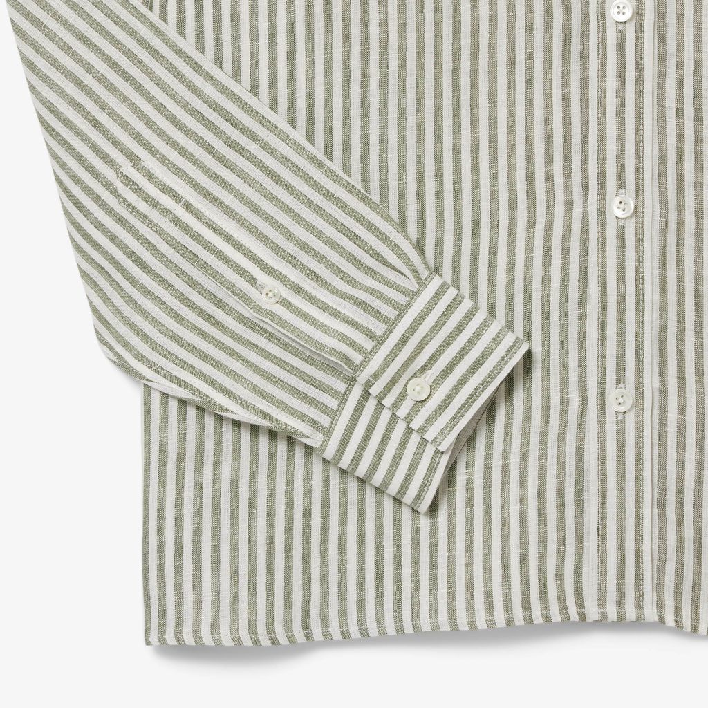 Áo Sơ Mi Lacoste Nam Dáng Suông Chất Liệu Linen Hoạ Tiết Sọc