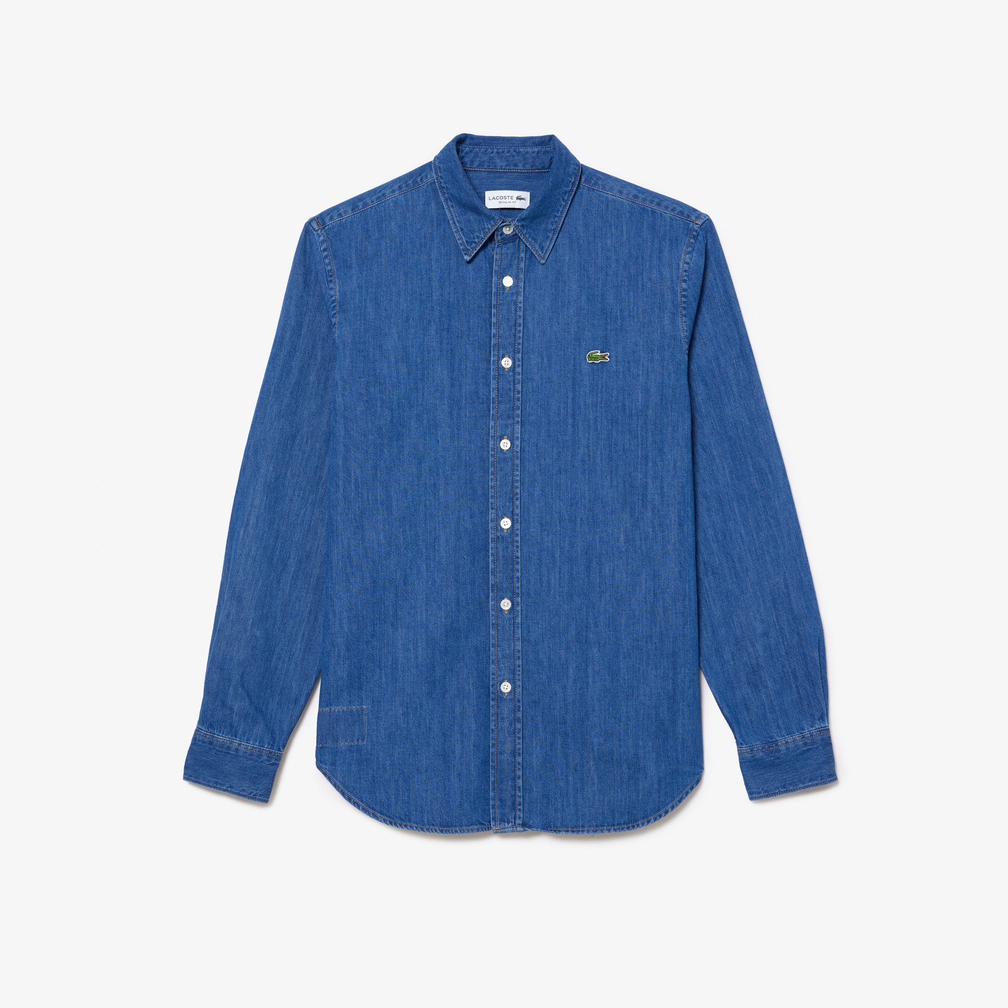 Áo Sơ Mi Lacoste Nam Dáng Suông Chất Liệu Denim
