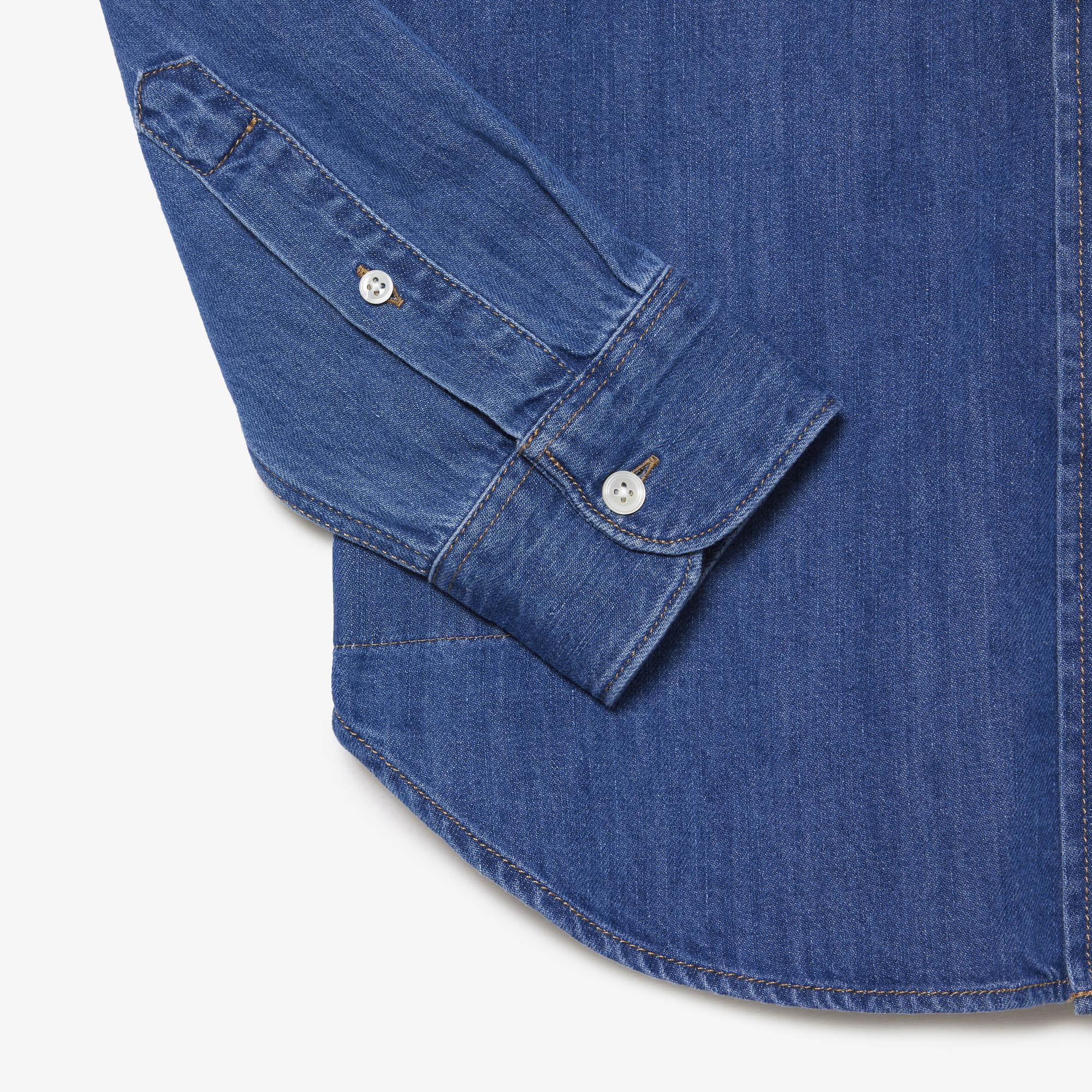 Áo Sơ Mi Lacoste Nam Dáng Suông Chất Liệu Denim