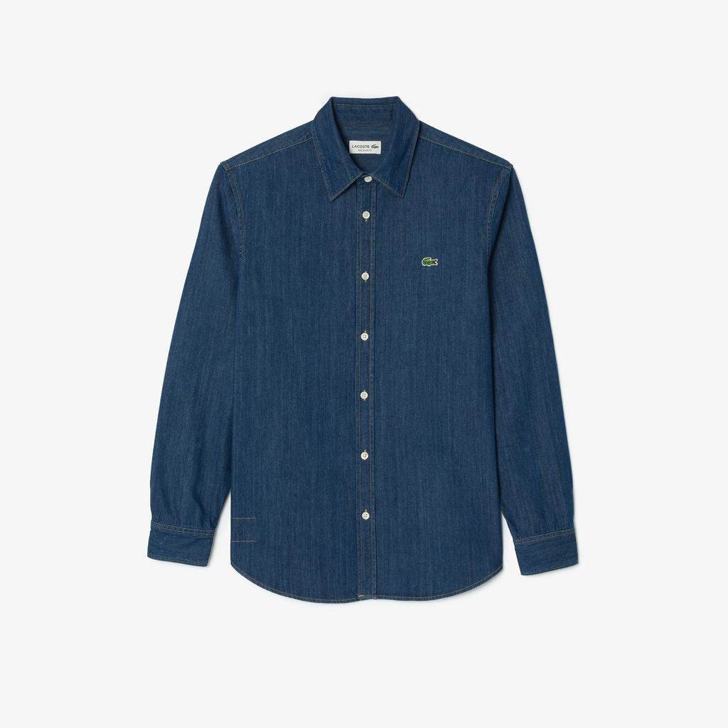 Áo Sơ Mi Lacoste Nam Dáng Suông Chất Liệu Denim