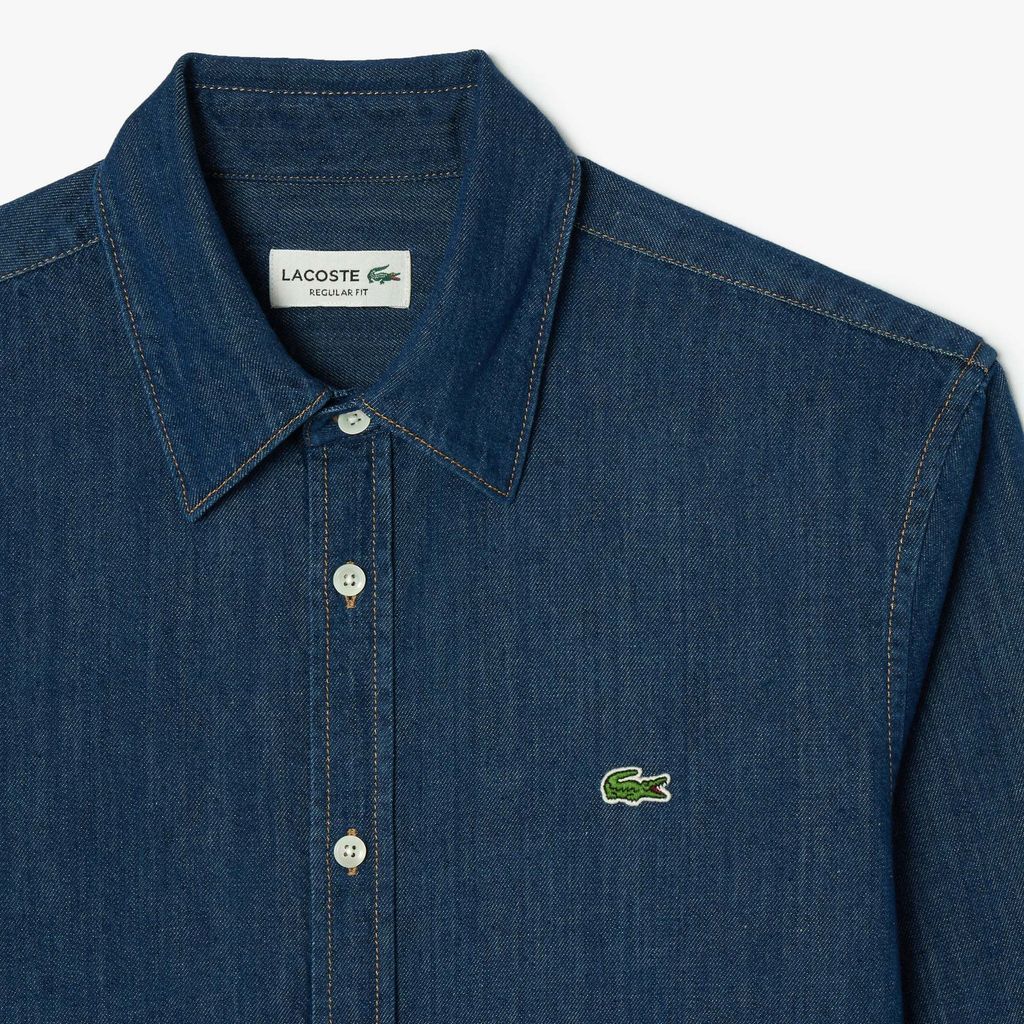 Áo Sơ Mi Lacoste Nam Dáng Suông Chất Liệu Denim