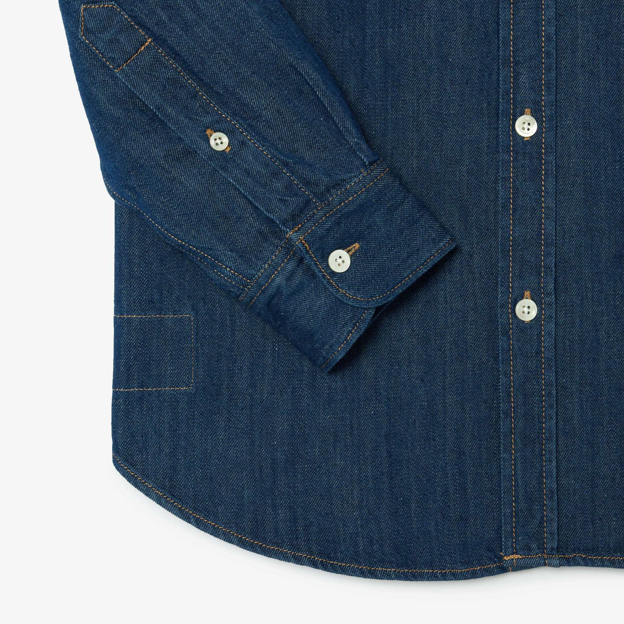 Áo Sơ Mi Lacoste Nam Dáng Suông Chất Liệu Denim