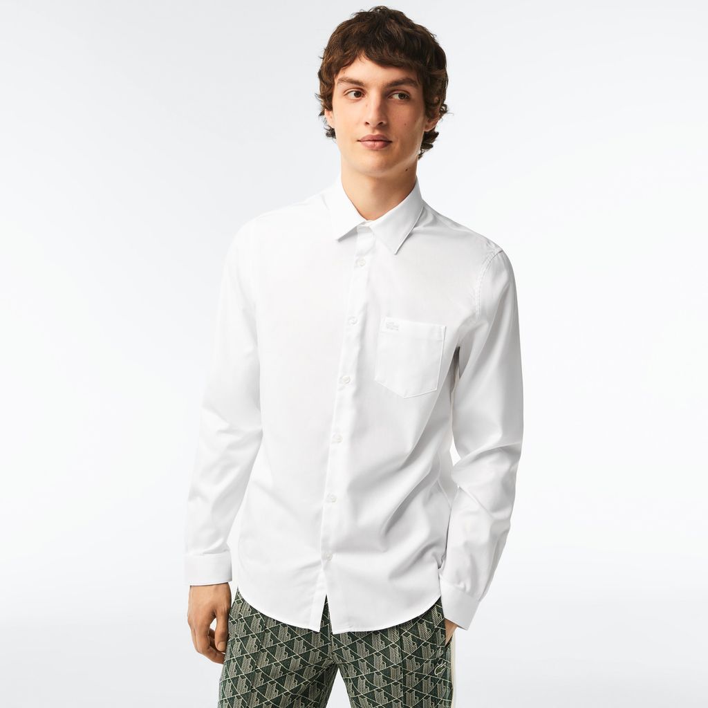 Áo Sơ Mi Lacoste Nam Dáng Suông Chất Liệu Poplin