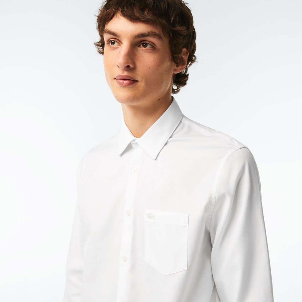 Áo Sơ Mi Lacoste Nam Dáng Suông Chất Liệu Poplin