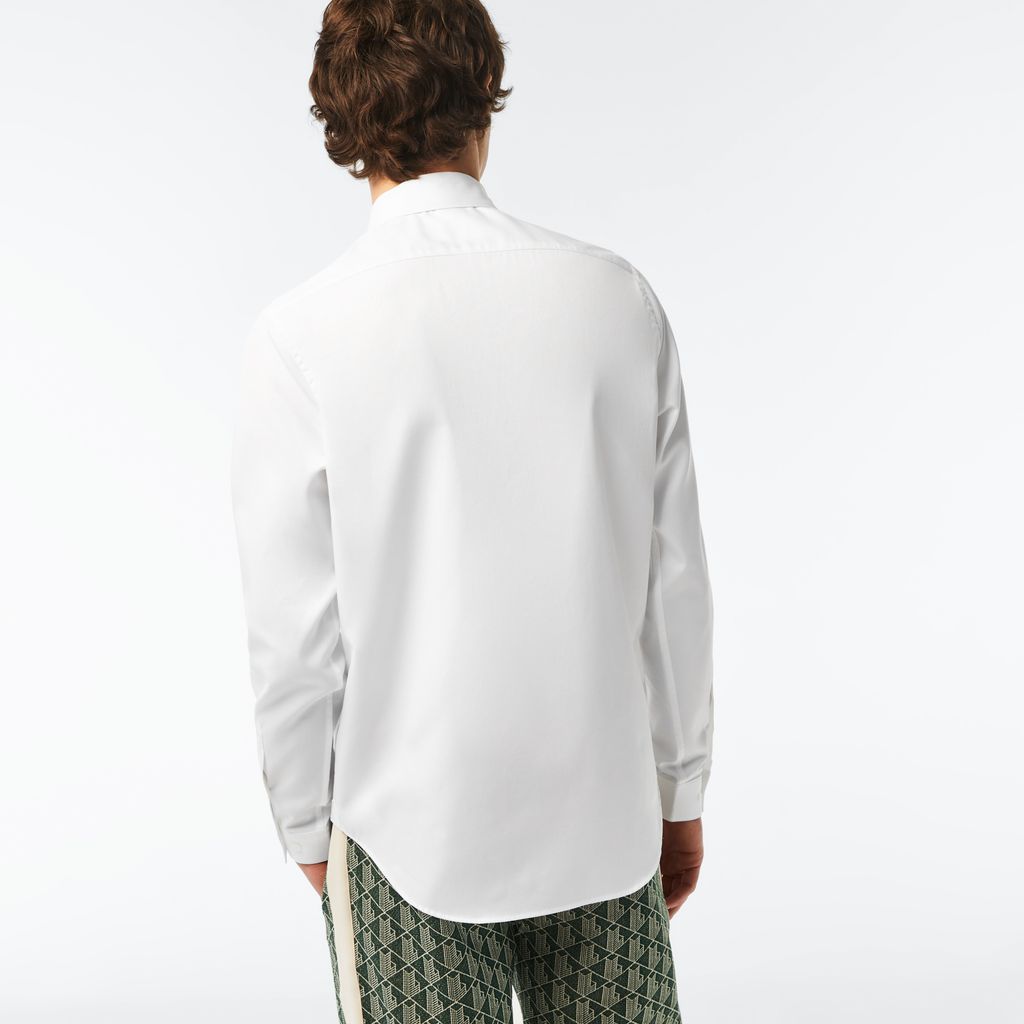 Áo Sơ Mi Lacoste Nam Dáng Suông Chất Liệu Poplin
