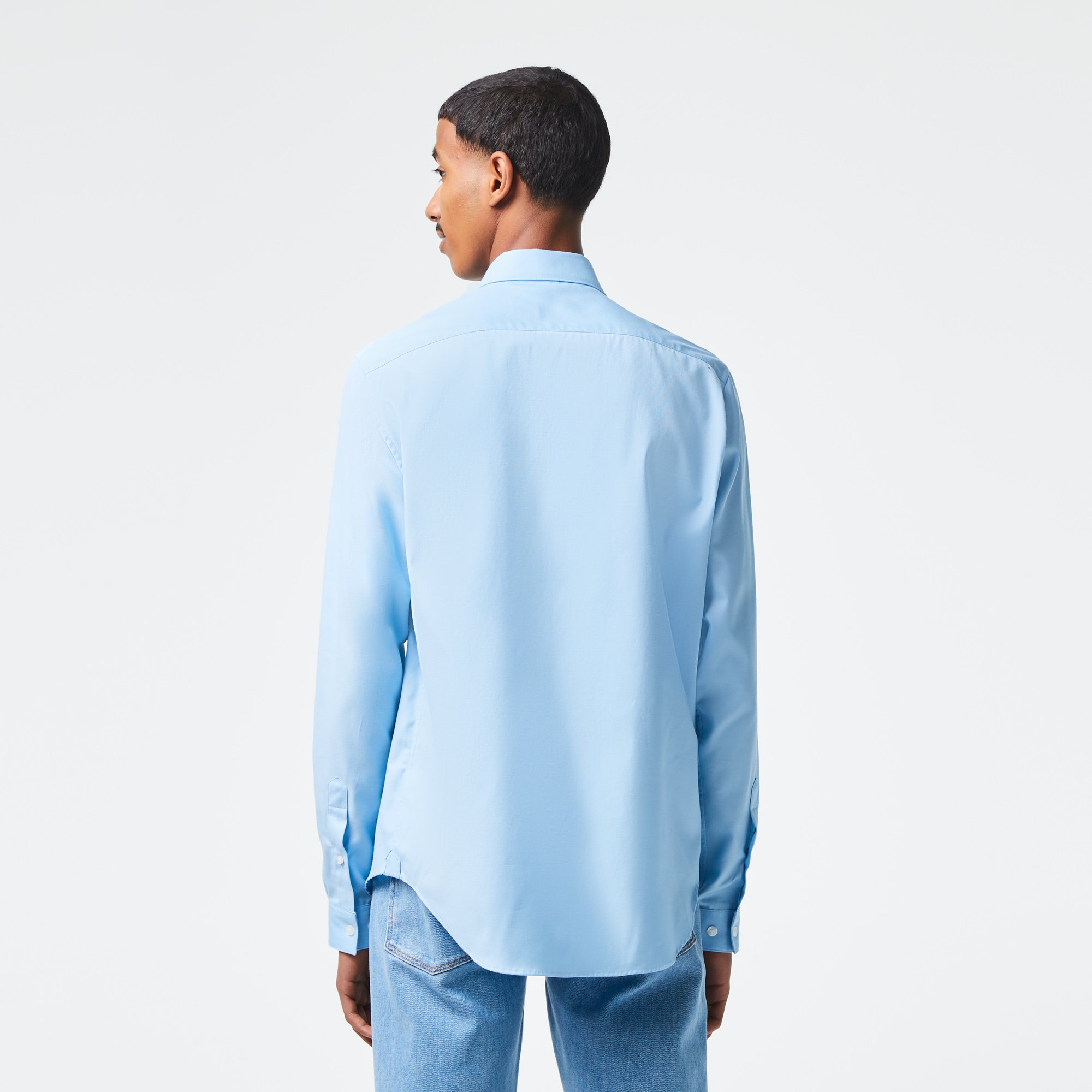 Áo Sơ Mi Lacoste Nam Dáng Suông Chất Liệu Poplin