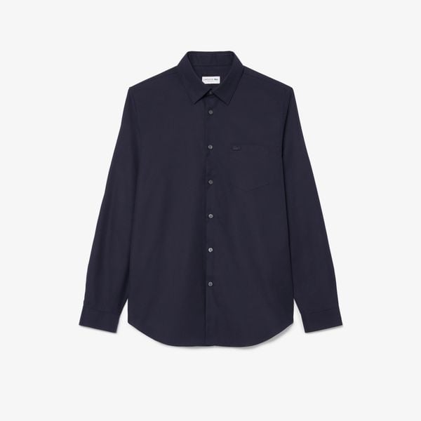 Áo Sơ Mi Lacoste Nam Dáng Suông Chất Liệu Poplin